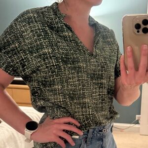 Dark Green Button Down Shirt - large